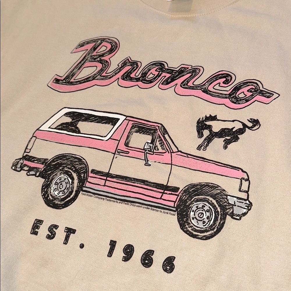 Junk food unisex 1966 Bronco flea market fleece crew sweatshirt size large - Picture 6 of 7